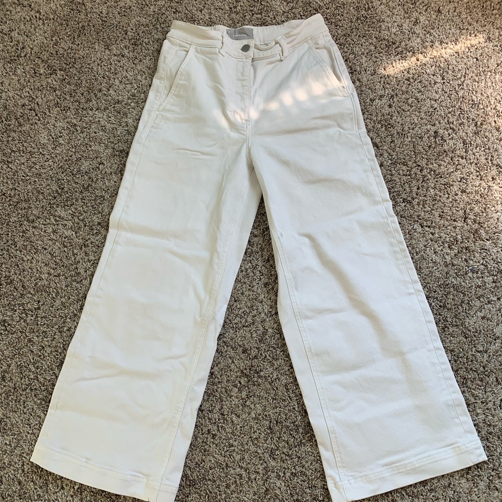 White Everlane Wide Leg Crop Pants Size 6